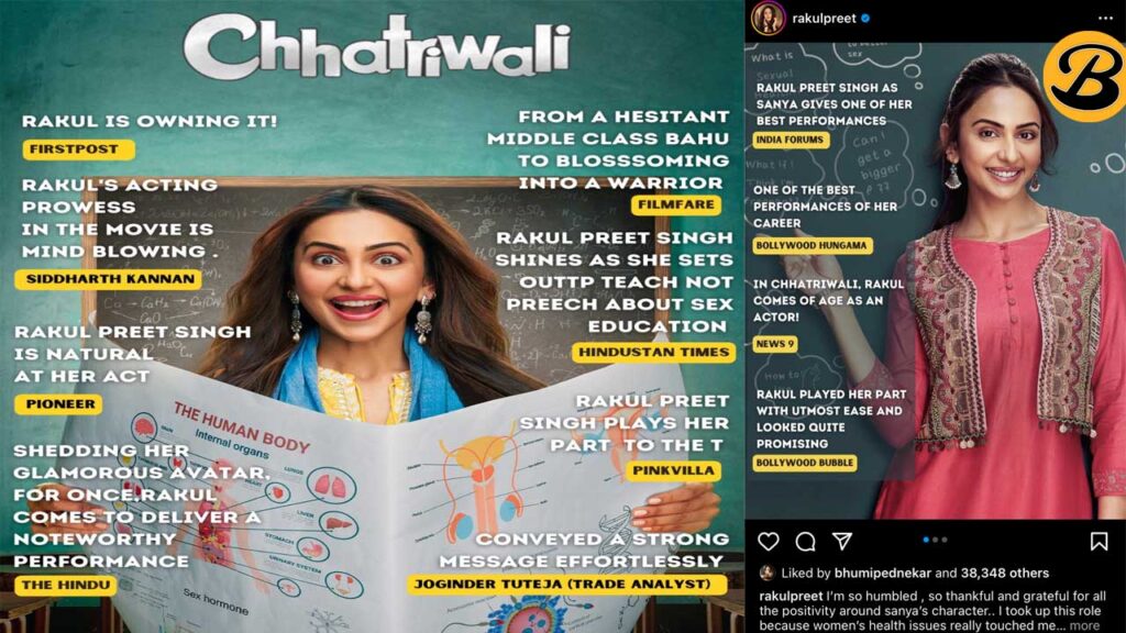 Rakul Preet Singh Share A Post For The Movie Chhatriwali