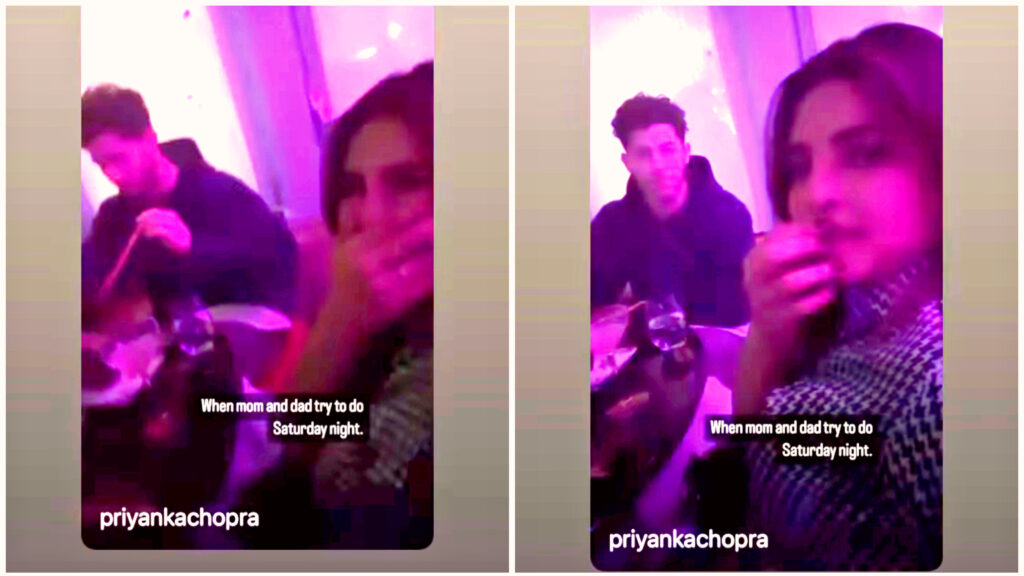 Priyanka Chopra Jonas and her husband Nick Jonas enjoying Saturday night