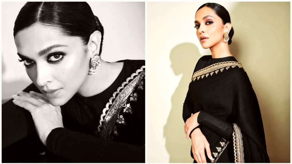 Deepika Padukone shared her black saree classic look on Instagram