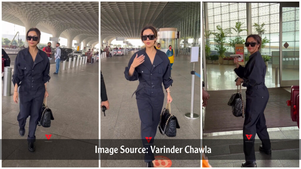 Malaika Arora Caught in black look at Mumbai Airport today, 14th March 2023