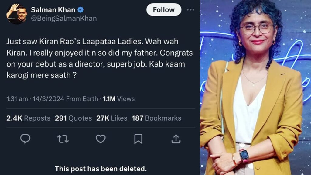 Salman Khan Praises the Kiran Rao Directorial Laapataa Ladies